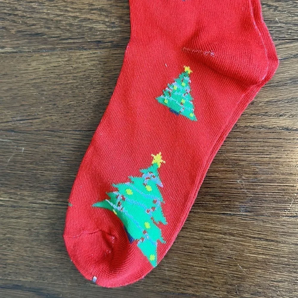 New Eros‎ red Christmas tree socks